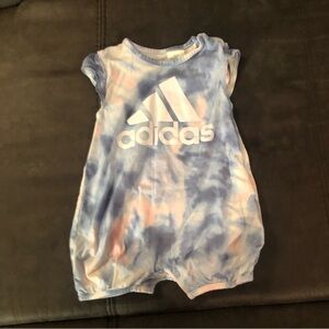 Pink and Blue Tie Dye Adidas Romper Size 18 Months